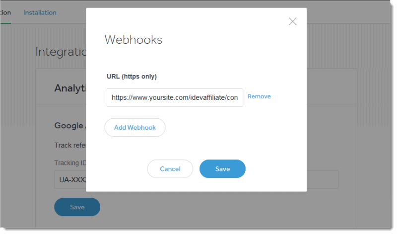 celery webhook for affiliate tracking